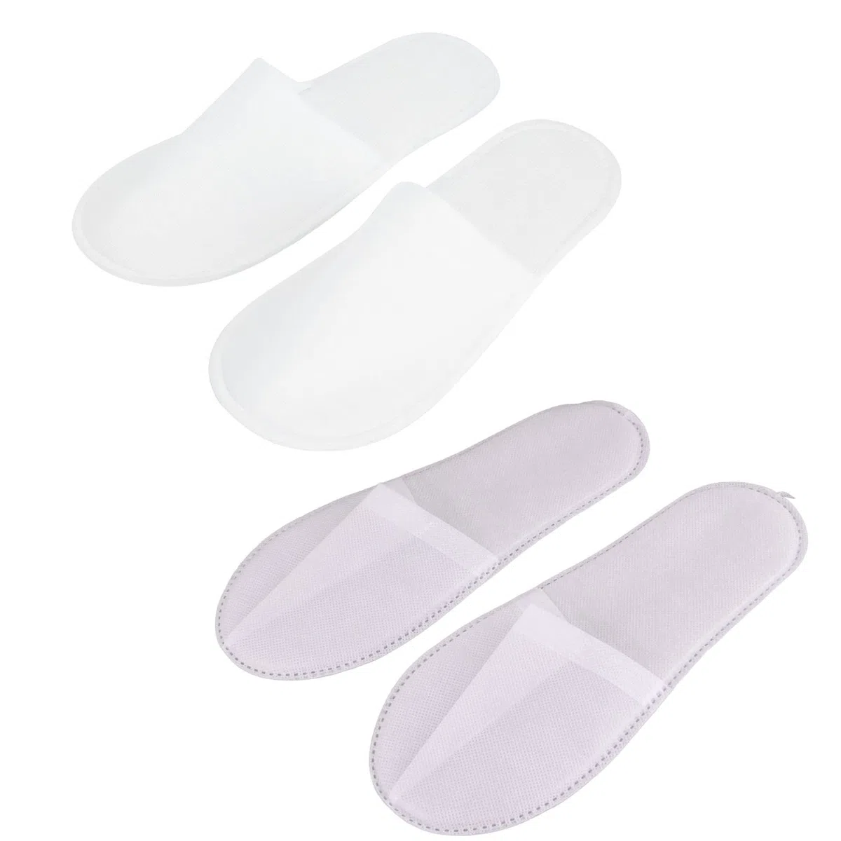 50 Pares de Pantuflas Desechables de Hotel para Interiores, Pantuflas Antideslizantes Unisex Portátiles, Pantuflas de Punta Cerrada de Terciopelo de Algodón para Spa(Pizarra blanca no tejida de 3MM)
