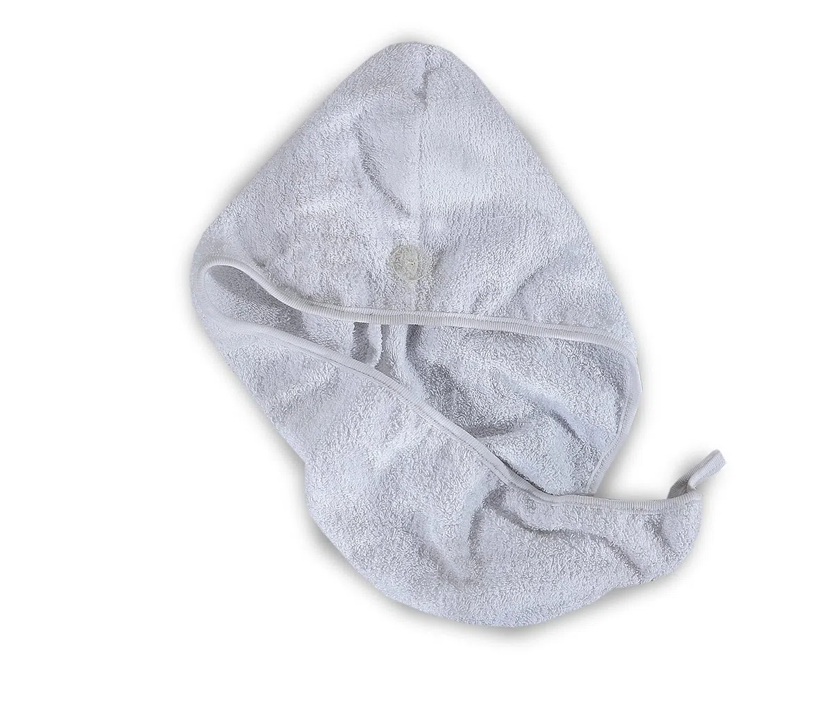 Toallas de secado del cabello, 100% puro de rizo de algodón, toalla de cabello suave, envoltura de cabello torcido, gorro de pelo, toallas de spa con lazo y botón para pelos largos (blanco)