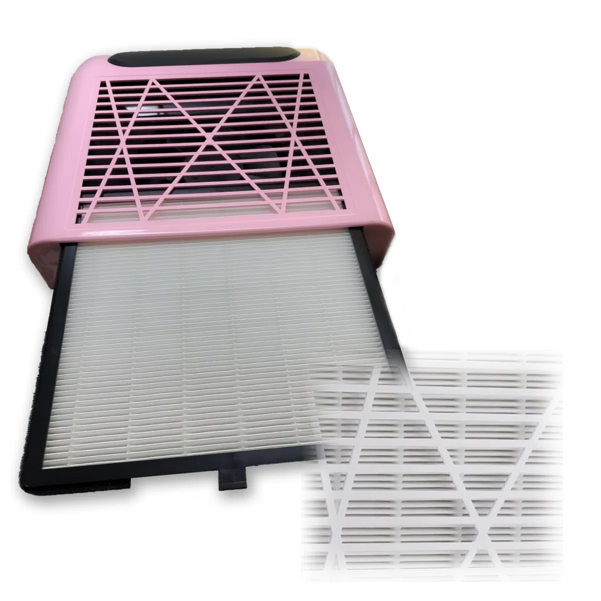Retoo - Aspirador de uñas profesional para salón de manicura y hogar (80 W, potente aspirador para manicura, salón, diseño de uñas, velocidad 4500 rpm, rosa