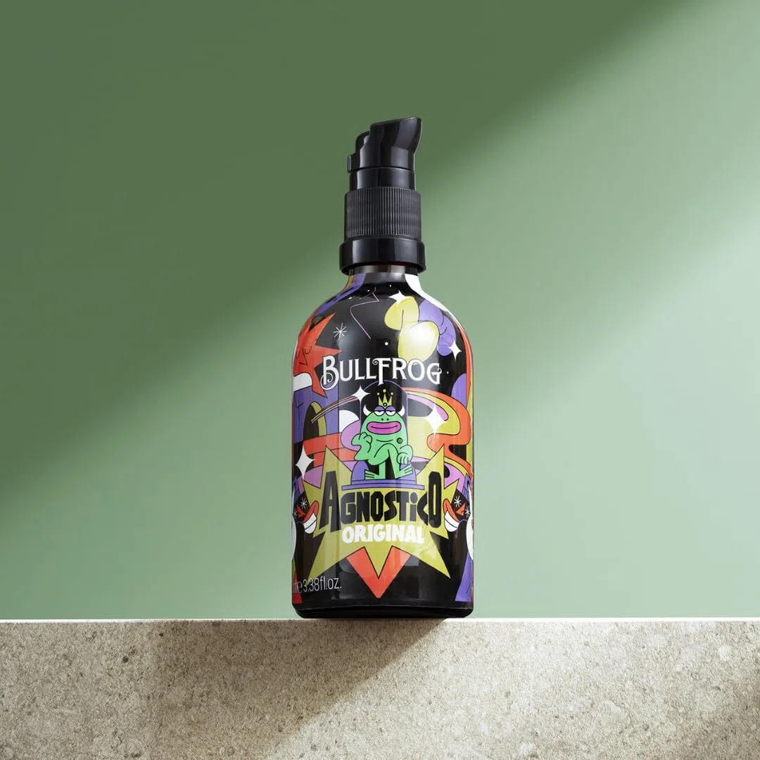 Bullfrog - Bálsamo Multifuncional para Barba Edición Limitada Artista 100ml - Nutre e Hidrata la Barba - Protege contra Irritaciones - Fragancia con Notas de Anís, Cuero, Tabaco y Bay Rum