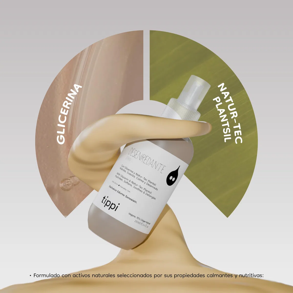 Desenredante Spray TIPPI by Edurne Senosiain Desenredante Spray para Cabello, Sin Parabenos, Sin Siliconas, Vegano 250ml,
