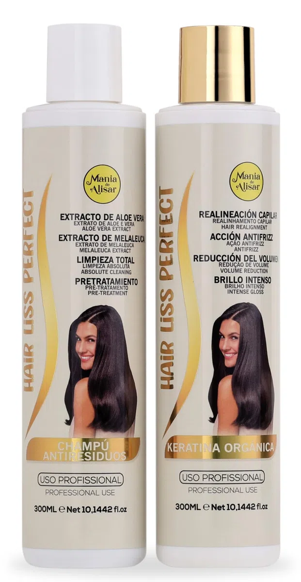 kit alisado brasileño alisado de keratina Orgánica progresivo contiene champú y keratina (300 ml / kit 2) Mania de Alisar