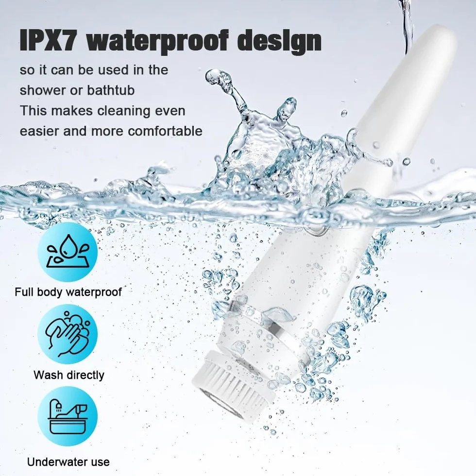 Cepillo de Limpieza Facial, Recargable Limpiador Facial Eléctrico con 4 Cabezales Cepillo facial Masajeador del rostro IPX7 Impermeable Para Todos los Tipos de piel
