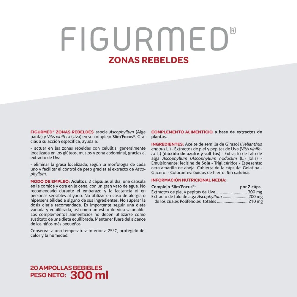 Arkopharma Figurmed Zonas Rebeldes 60 Cápsulas, Ayuda a Reducir la Celulitis de Forma Natural y la Grasa Localizada en Piernas y Glúteos + Asesoramiento Nutricional, Complemento Alimenticio