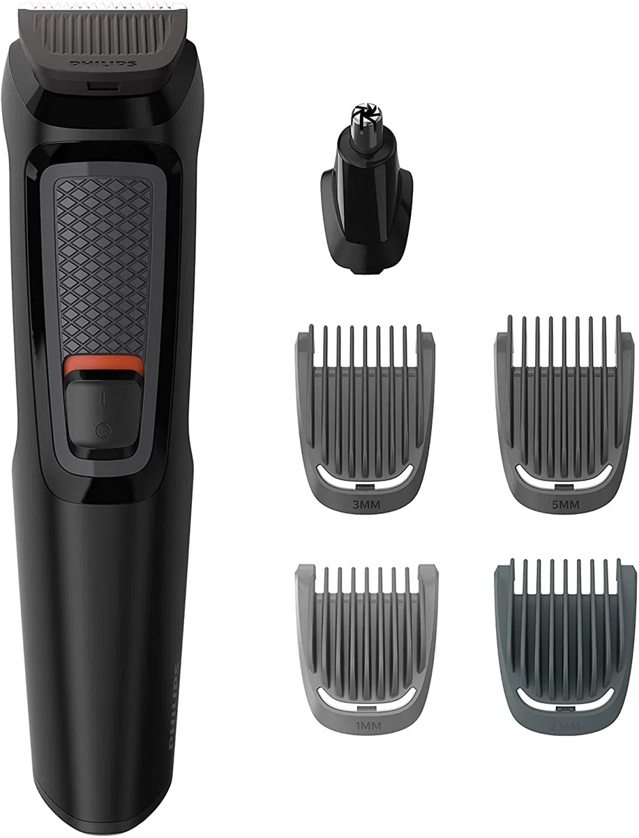 Philips MULTIGROOM Series 3000 MG3710/13 cortadora de pelo y maquinilla Negro Recargable - Afeitadora (Negro, Rectángulo, Barba, Oído, Ceja, Moustache, Nariz, Acero inoxidable, 60 min, Integrado)
