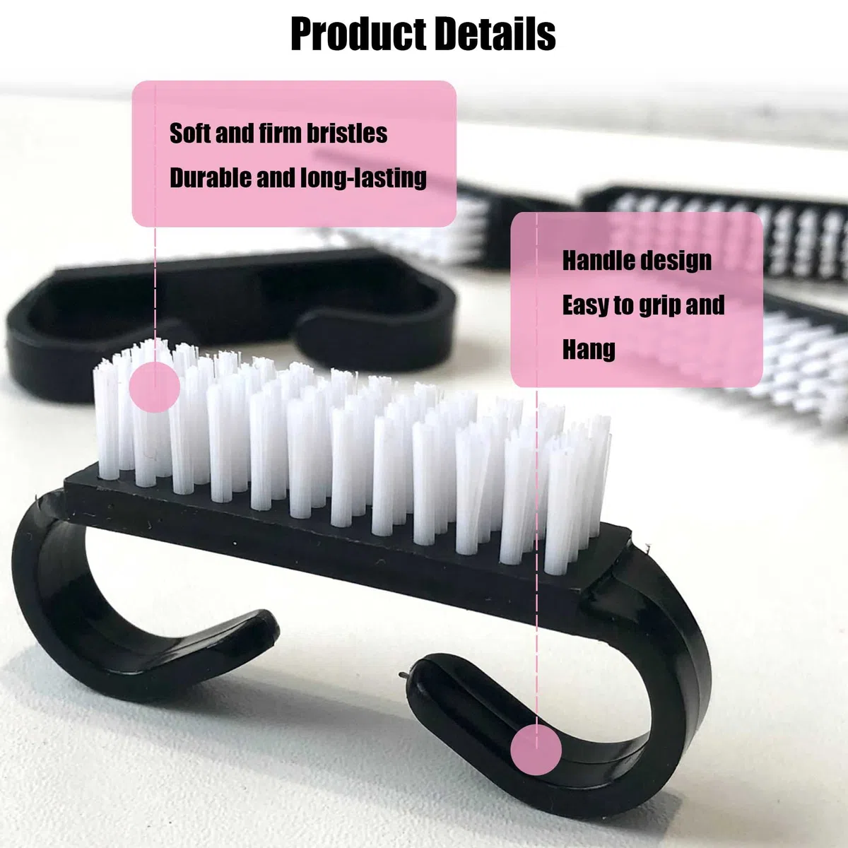 10 Piezas Cepillos de Uñas de Plástico Nail Art Dust Removedor Nail Brush Cepillo de Plástico con Mango Herramientas de Manicura Cepillo de Limpieza para Uñas Manos Pies Manualidades y Grietas