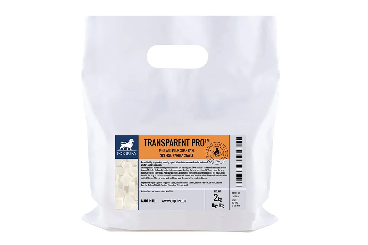 Direct 2 kg (1 kg + 1 kg) Base de jabón transparente sin SLS, Super Clear Soap Base