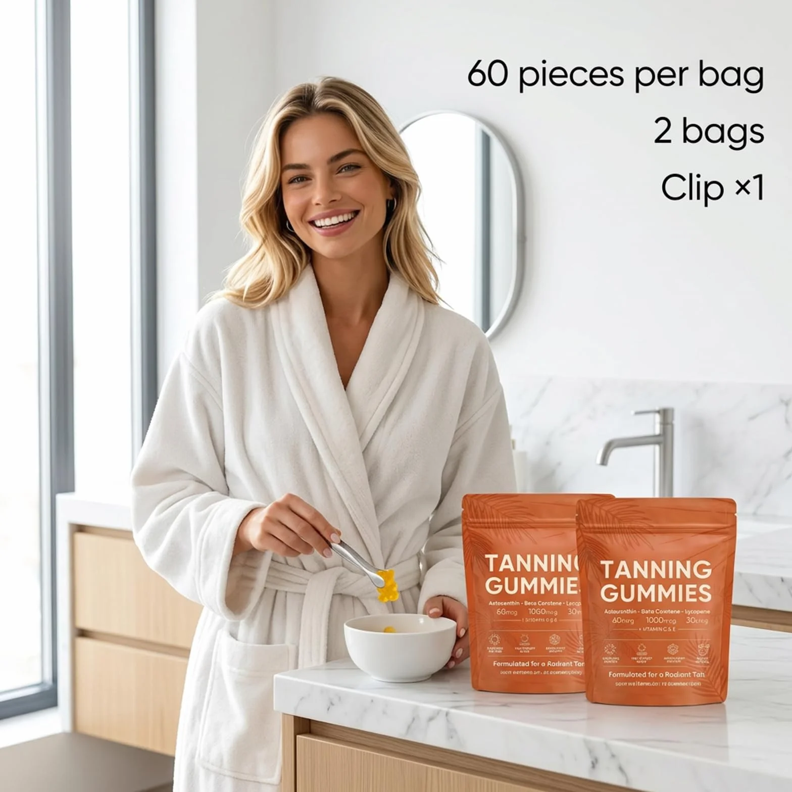 2 Box Gomitas de bronceado para mujer,gomitas de bronceado rápido sin sol,Mejora el Tono Natural de la Piel, licopeno, mejora el tono natural de la piel, gomitasDe rutina de