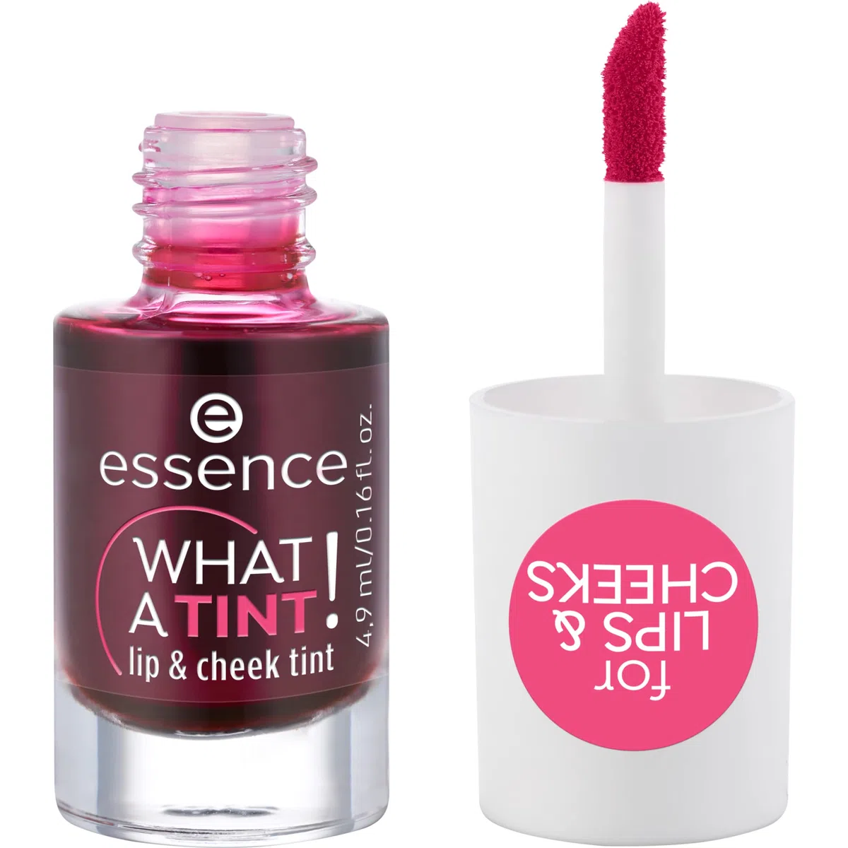 Esence WHAT A TINT! Lip & Cheek Tint, iluminador, n.º 01 Kiss from a rose, rosa, resultado inmediato, duradero, natural, vegano, sin nanopartículas, 3 unidades (3 x 4,9 ml)