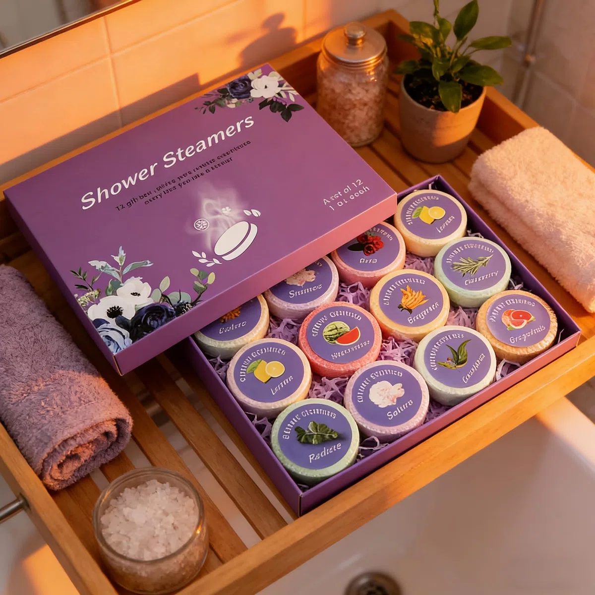 Vaporizadores de ducha para aromaterapia, 12 piezas, 4,8 cm en casa, ducha, fragancia relajante, uso en el baño, aromaterapia, bienestar, regalo