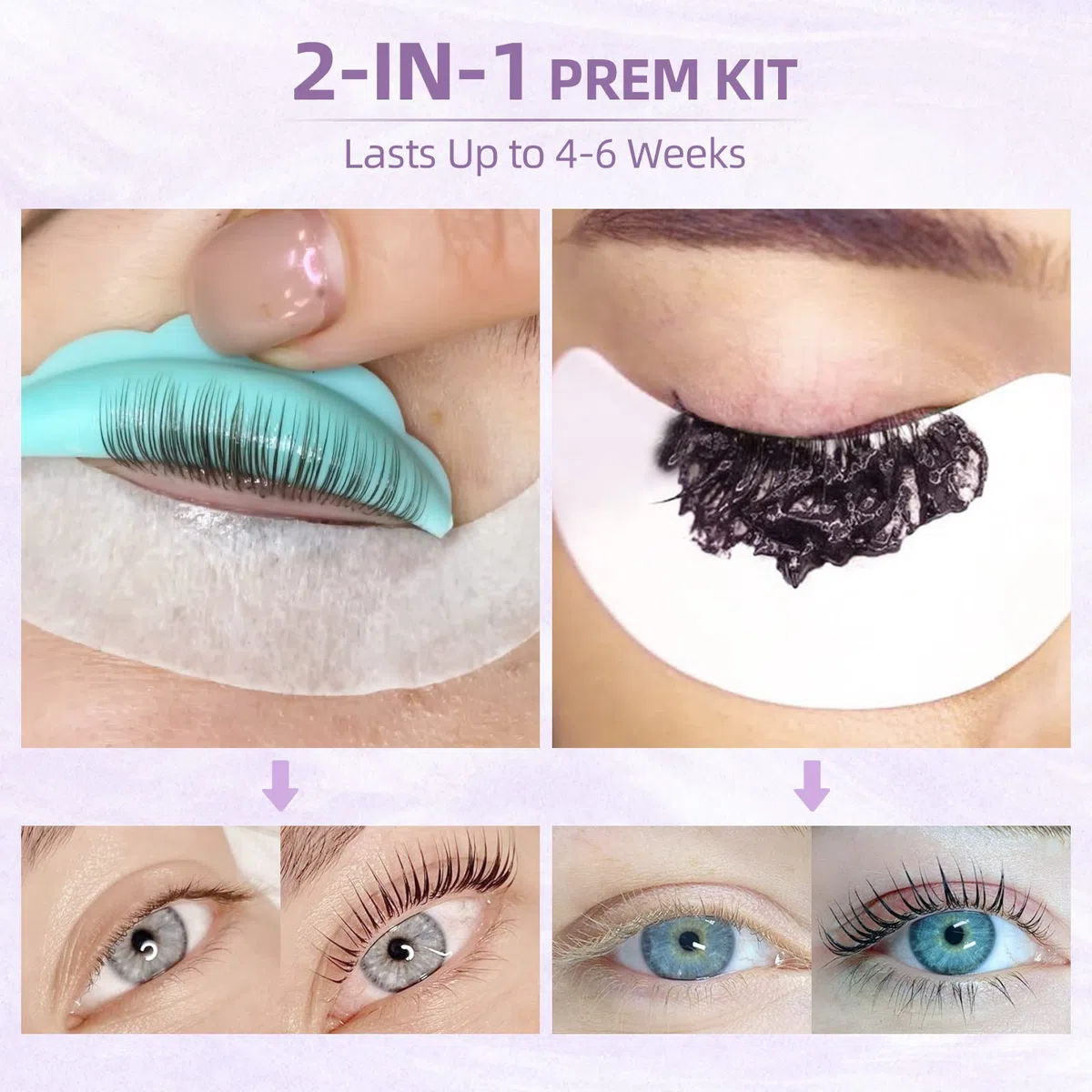 PERMANIA Kit Lifting de Pestañas y Tinte, Negro Tinte Pestañas and Lifting Pestañas, Lash Lift and Tint Kit para Salón y Uso Doméstico, También Funciona en Laminación y Teñido de Cejas