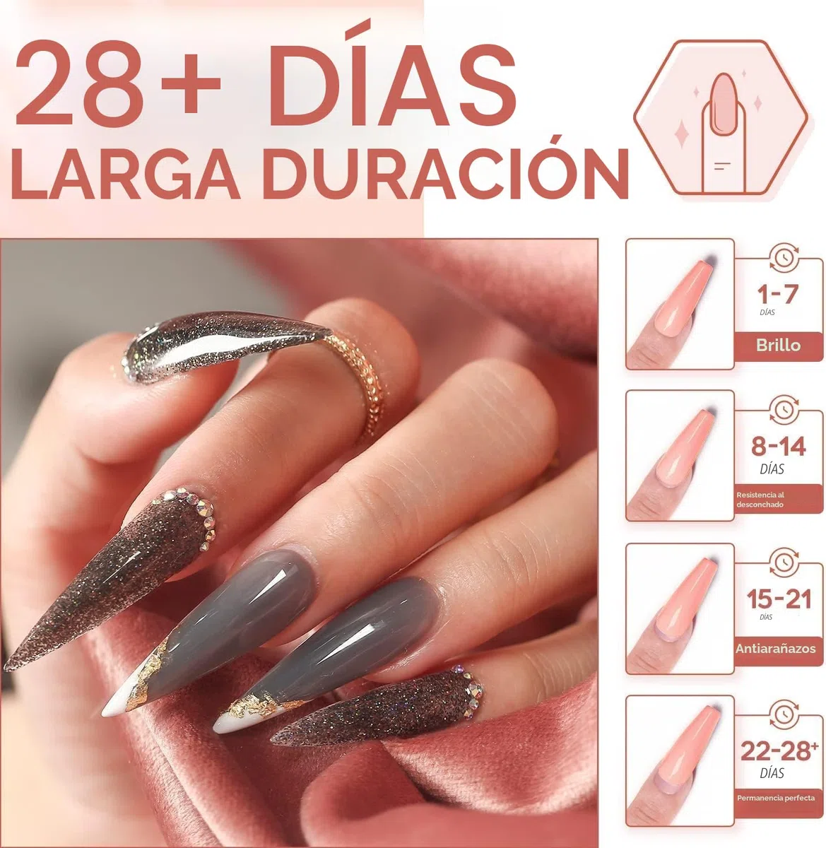 Modelones Polygel Starter Set, 6 Colores Glitter Negra Claro Nude Polygel Set con Base Top Coat Slip Solution Poly Nails Quick Extension Builder Gel Manicura Set para uñas de gel DIY