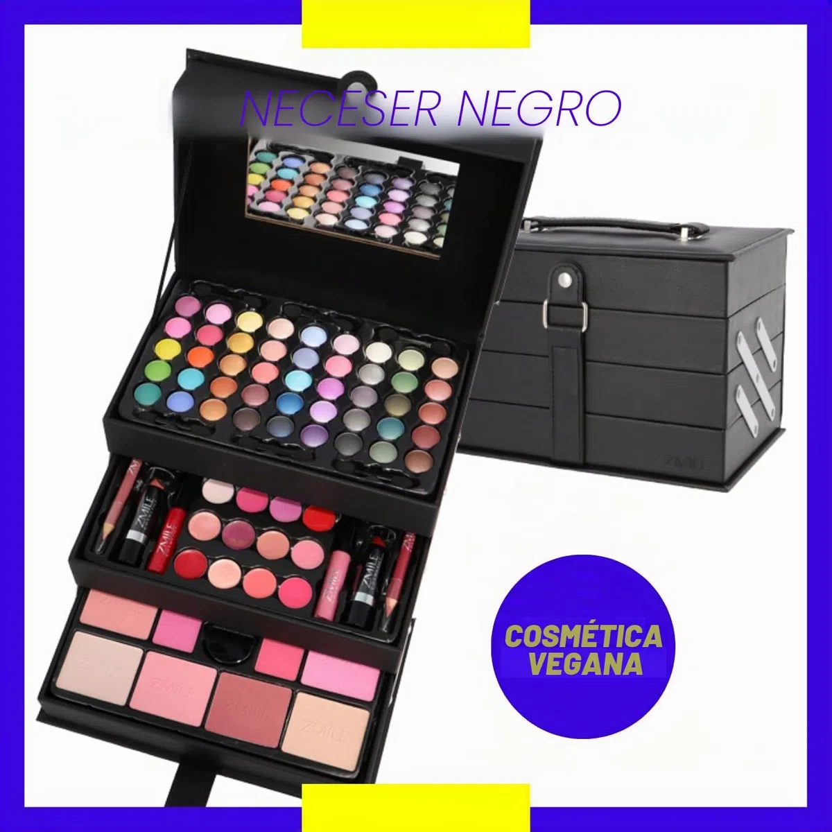 ZMILE Cosmetics - Maletín de maquillaje, Beauty Case Black, Cosméticos veganos