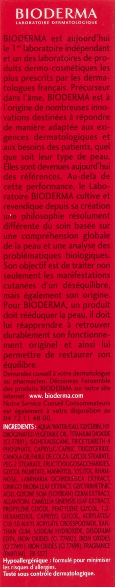 Bioderma Crealine Anti-Rougeurs Cuidado de Teinté Peaux Sensibles 40 ml