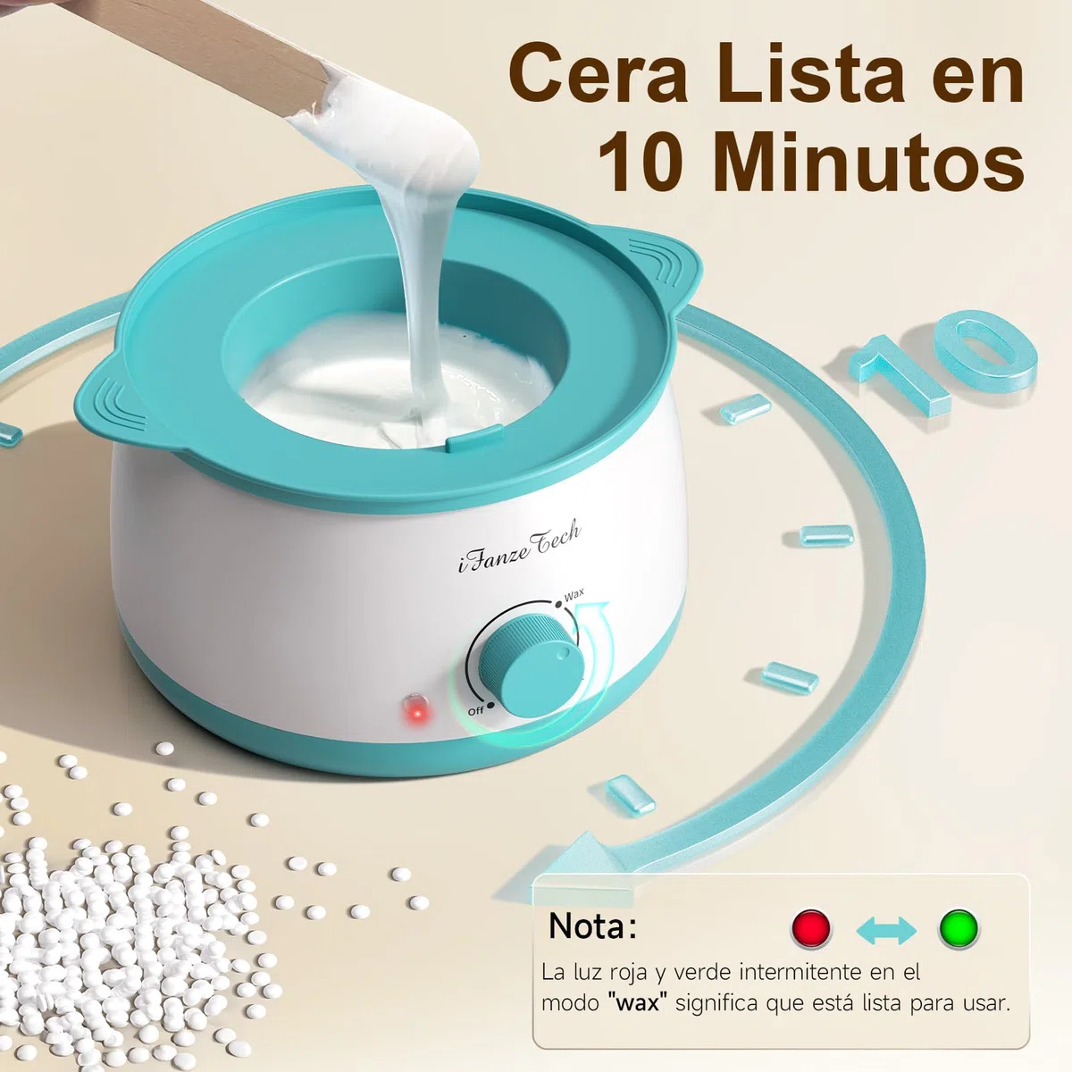 Calentador de Cera Depilatoria Maquina de Cera Caliente: IFANZETECH Maquina de Cera 400g Cera, 42 Accesorios para Depilación en Casa Salón para Cuerpo, Cejas, Facial, Bikini, para Mujer Hombre, Verde