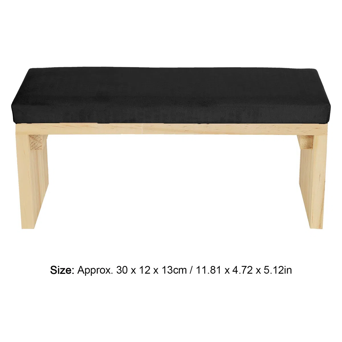 Reposamuñecas de manicura, reposamuñecas con soporte de madera, duradero y suave cojín de manicura de piel sintética para la mesa de uñas(negro)