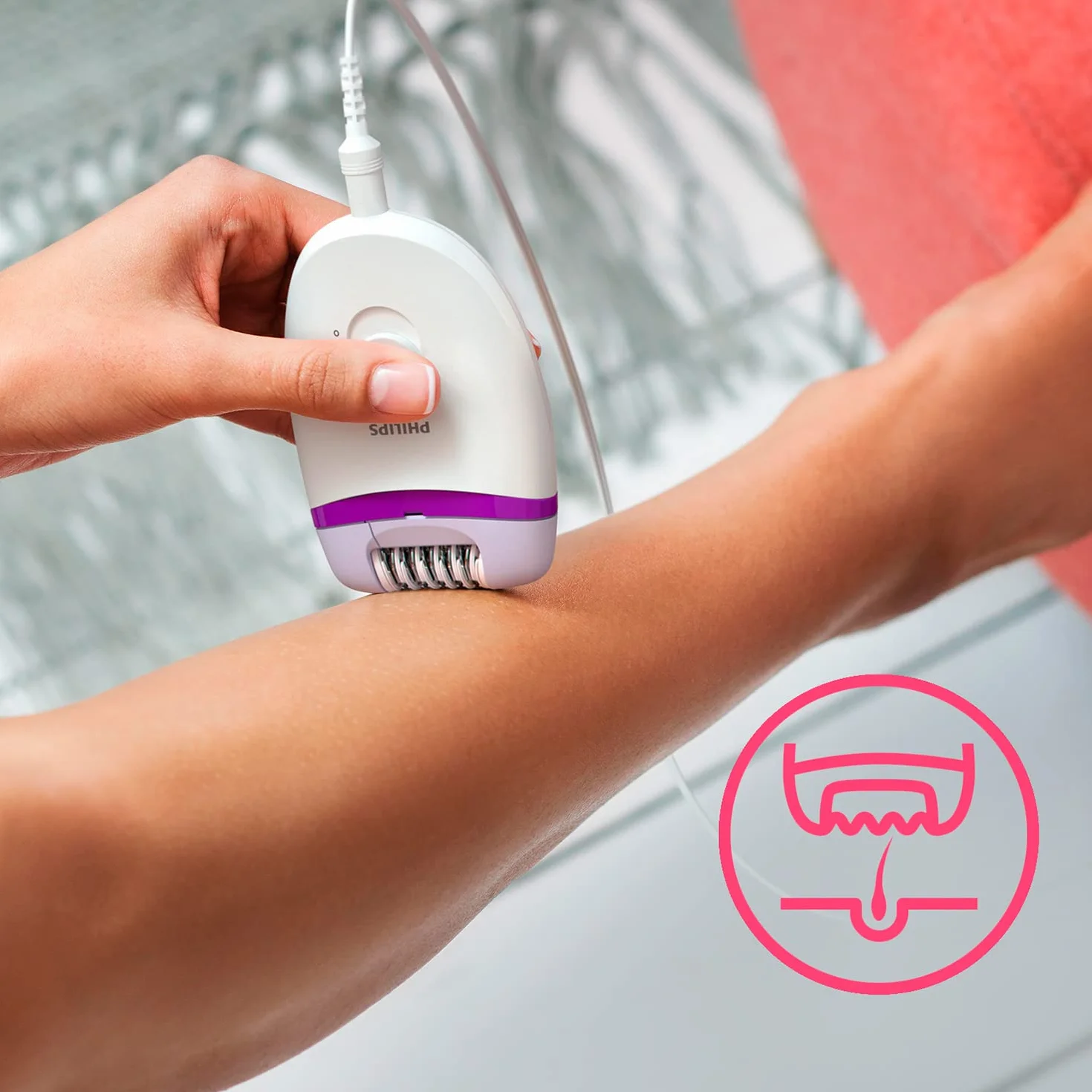 Philips Depiladora Mujer Satinelle, Compacta, 2 posiciones de velocidad, BRP275/30, Blanco