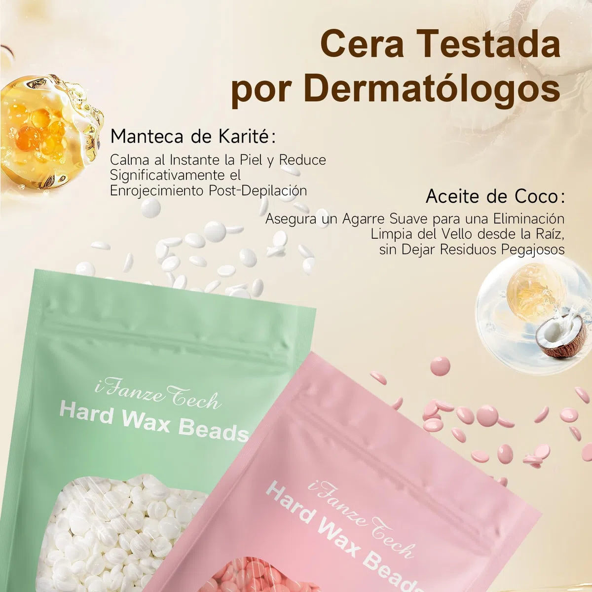 Calentador de Cera Depilatoria Maquina de Cera Caliente: IFANZETECH Maquina de Cera 400g Cera, 42 Accesorios para Depilación en Casa Salón para Cuerpo, Cejas, Facial, Bikini, para Mujer Hombre, Verde