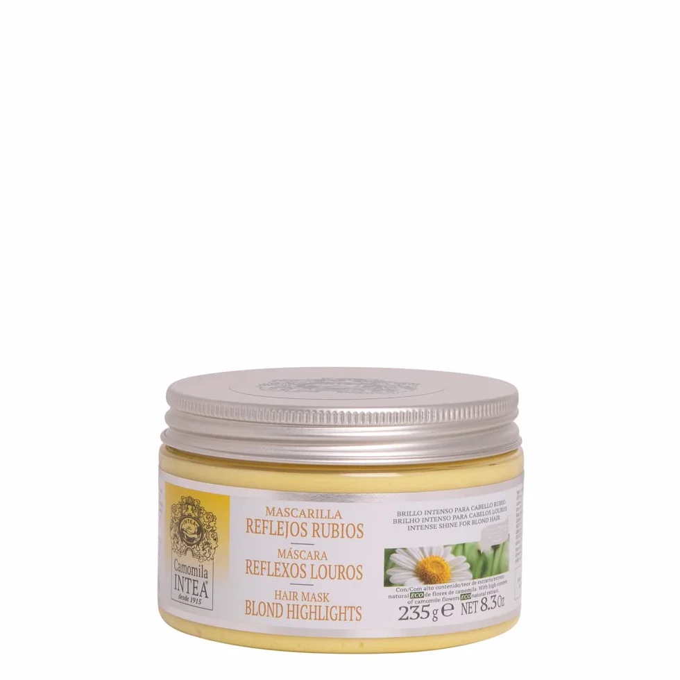 Camomila Intea - Champú Infantil Reflejos Rubios 2x250 ML + Mascarilla Reflejos Rubios 250 ML + Cepillo Especial Antienredos y Antitirones - Pack 2x250 ml + Mascarilla + Peine Desenredos