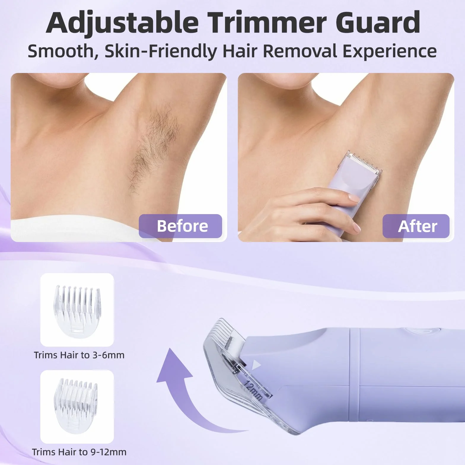 Carehabi Afeitadora Eléctrica para Mujer Depiladora Electrica Mujer Recortadora Femenina Electrica Impermeable Impermeable IPX6 para Bikini Axilas Piernas