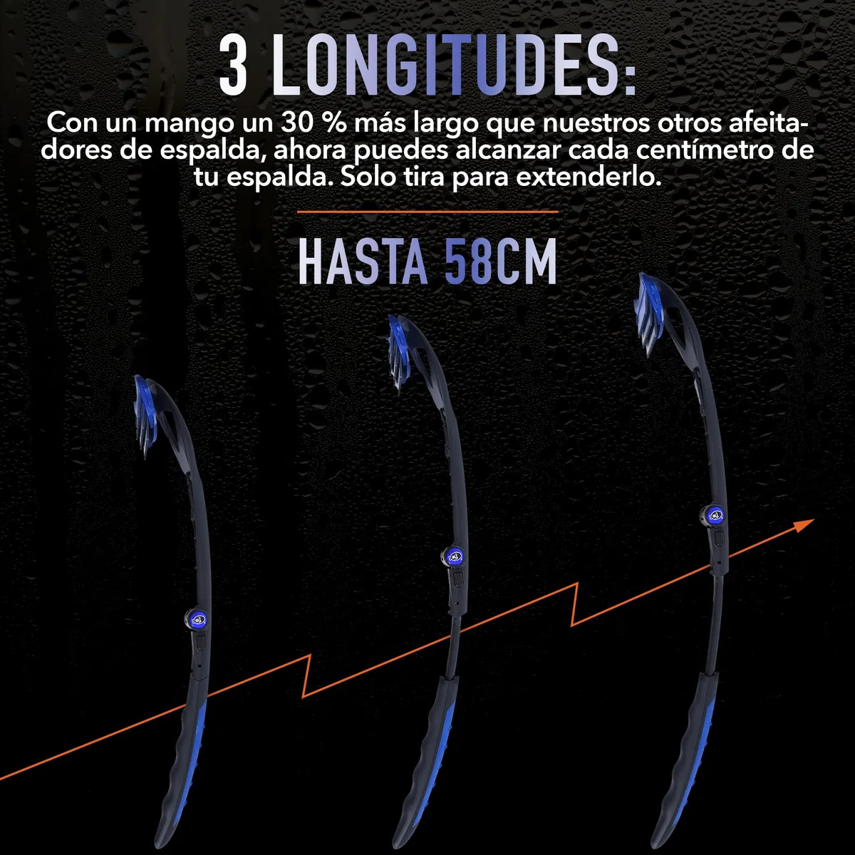 BakBlade Afeitadora de Espalda Masculina, Mango Extralargo de 58,4 cm para un Afeitado Apurado e Indoloro | La Rasuradora Espalda para Hombre Definitiva con + 3 Cuchillas Desechables de Recambio