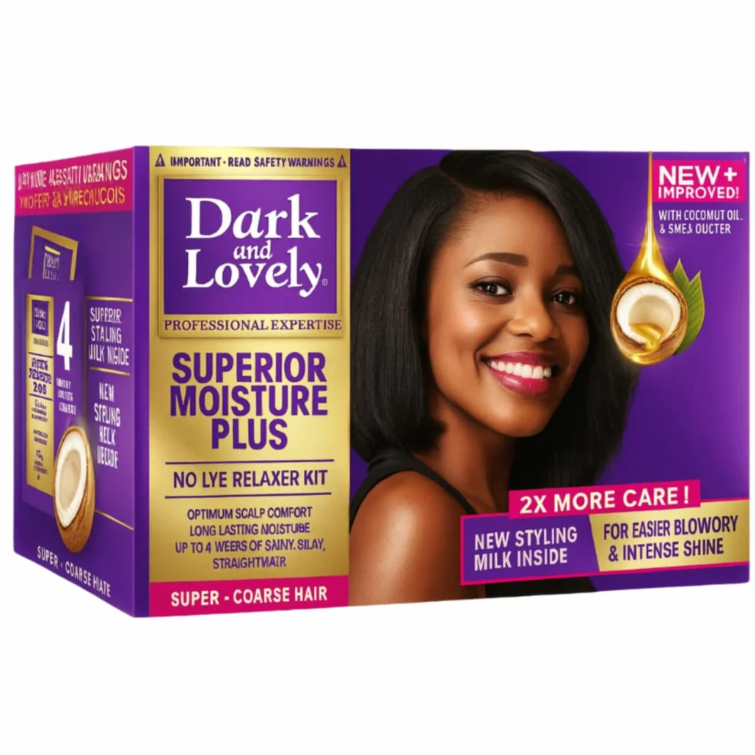 Dark&Lovely - Kit alisador sin soda (crema químicamente activa, alisado, unisex