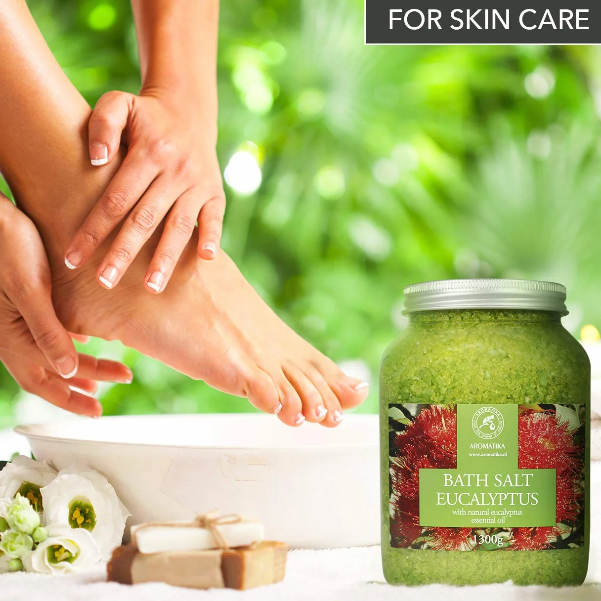 Sales de Baño 1300g con Aceite Esencial de Eucalipto Natural - Mejor para un Buen Sueño - Alivio del Estrés - Belleza - Relajante - Baño - Cuidado Corporal