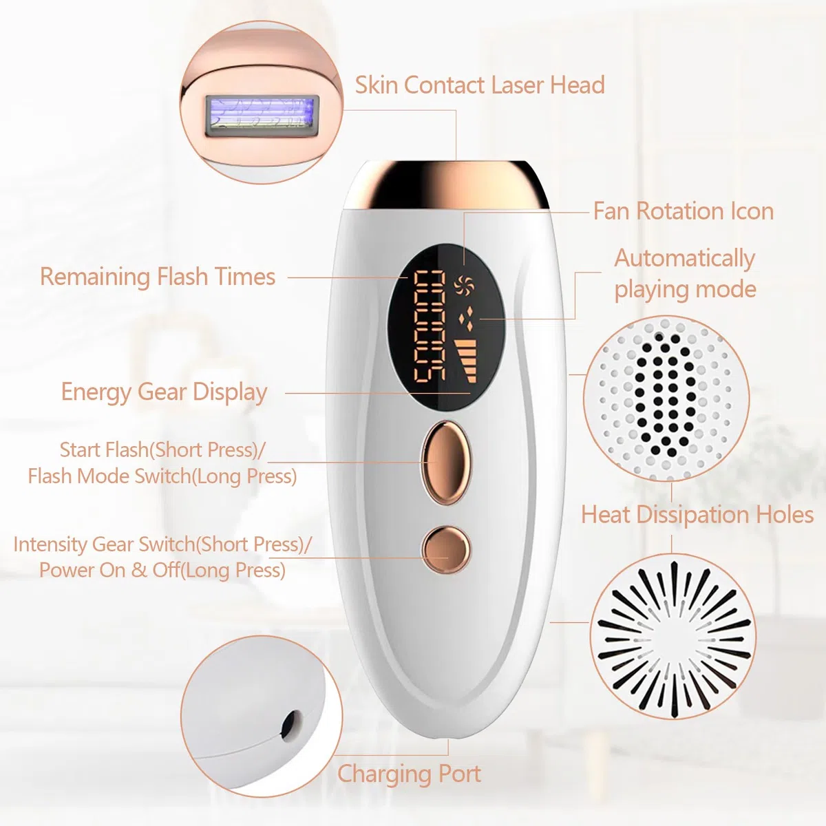 Depiladora Laser, IPL Depiladora Luz Pulsada Depilacion Maquina Mujer Hair Removal con Función de Refrigeración de Hielo 5 Niveles de Energía para Ingles Axilas Cara Cuerpo