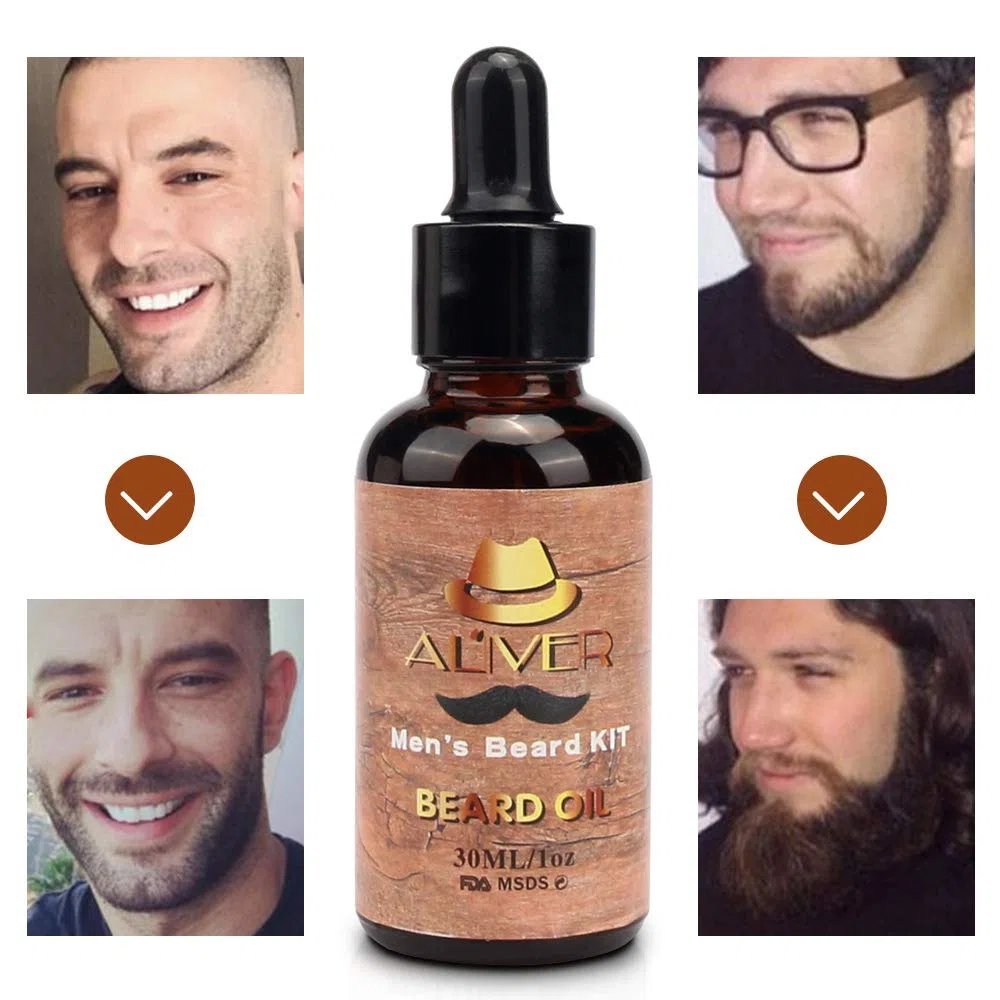 Kit Barba para Hombre, Juego de barba Hombre, con Champú de barba, Aceite para barba,Bálsamo,Peine barba, Cepillo, tijeras, set de cuidado para la barba, set de regalo para hombre