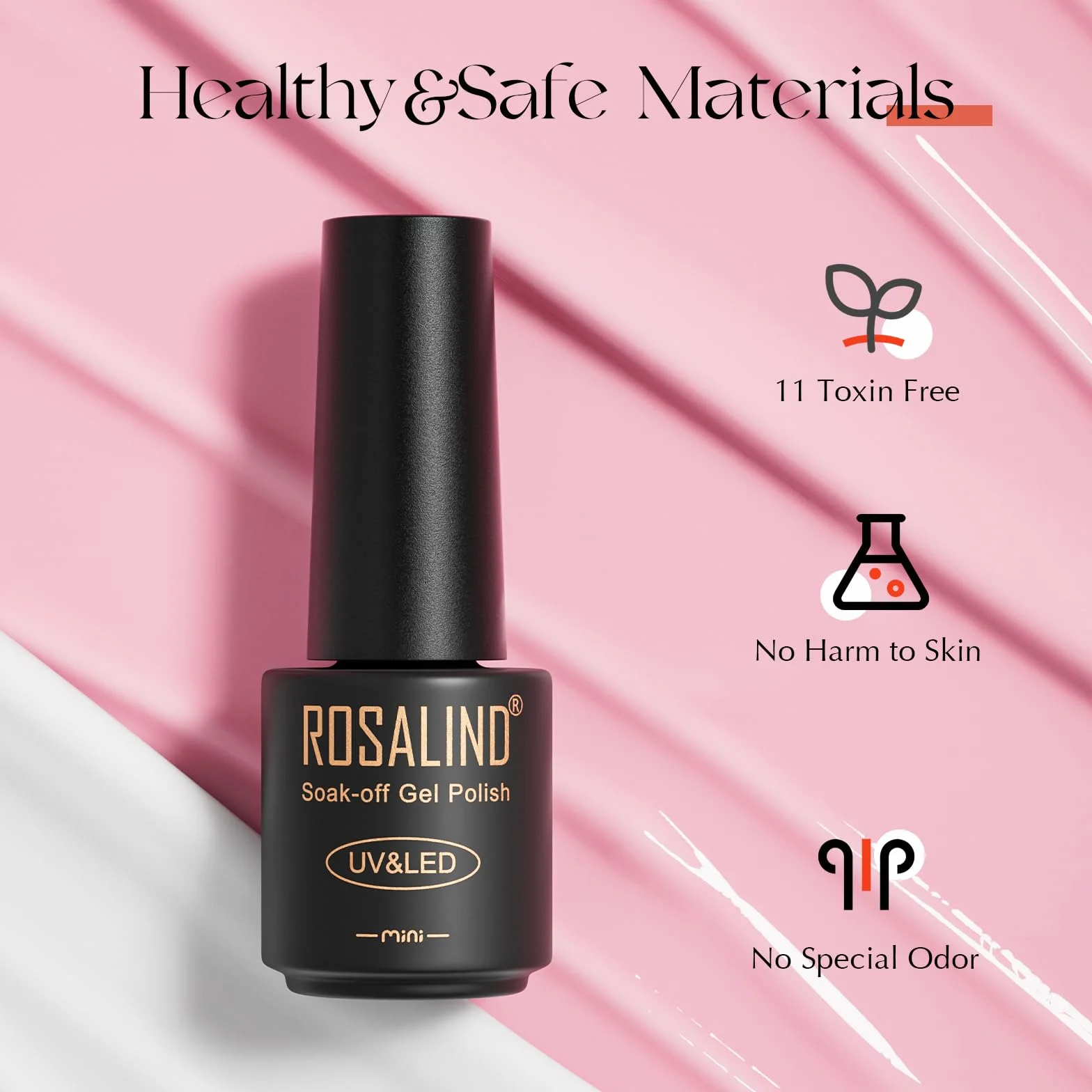 ROSALIND 48 Pcs Esmalte Semipermanente, 45 Colores Pintauñas Semipermanentes Remojo con Base, Top Coat Brillante y Mate, Esmalte de Uñas Semipermanentes de Nude Verde Violeta Para