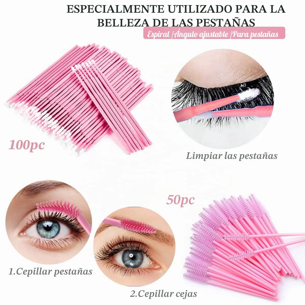 Kit de Extensión de Pestañas USB Ventilador de Aire Acondicionado Cepillos de Pestañas Micro Aplicadores Soporte de Pegamento Espejo Parches para Pestañas Cinta Almohadillas de Silicona Pinzas