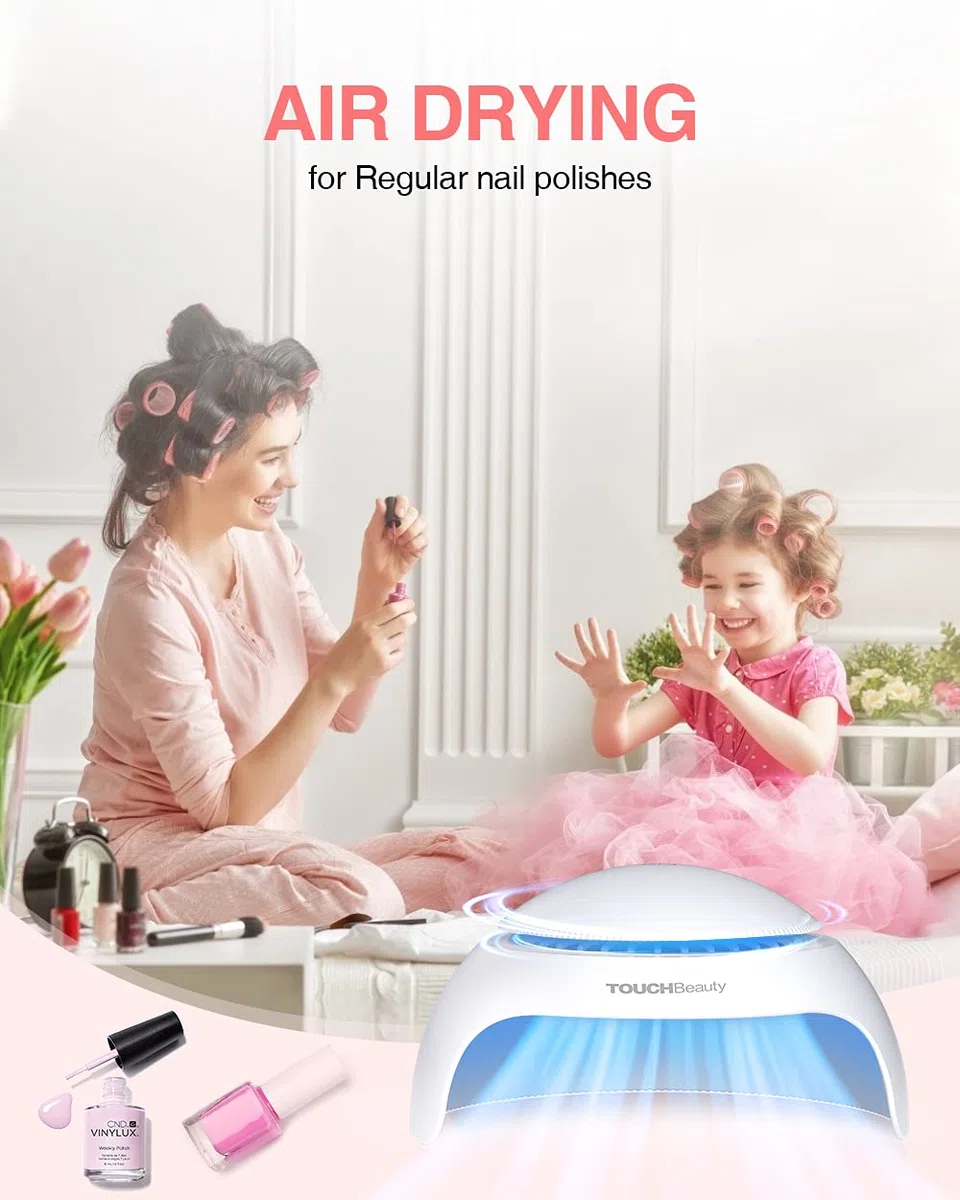 TOUCHBeauty Secador de uñas para esmalte de uñas normal con secador de aire y dispositivo de secado de esmalte de uñas LED (no para esmalte de gel, regalo de Navidad para niños 2130)