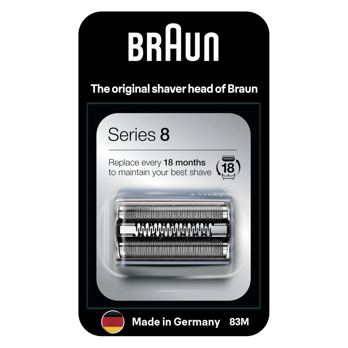 Braun Series 8 Cabezal De Recambio 83m Para Afeitadora Eléctrica, Compatible Con Las Afeitadoras Series 8, Plata