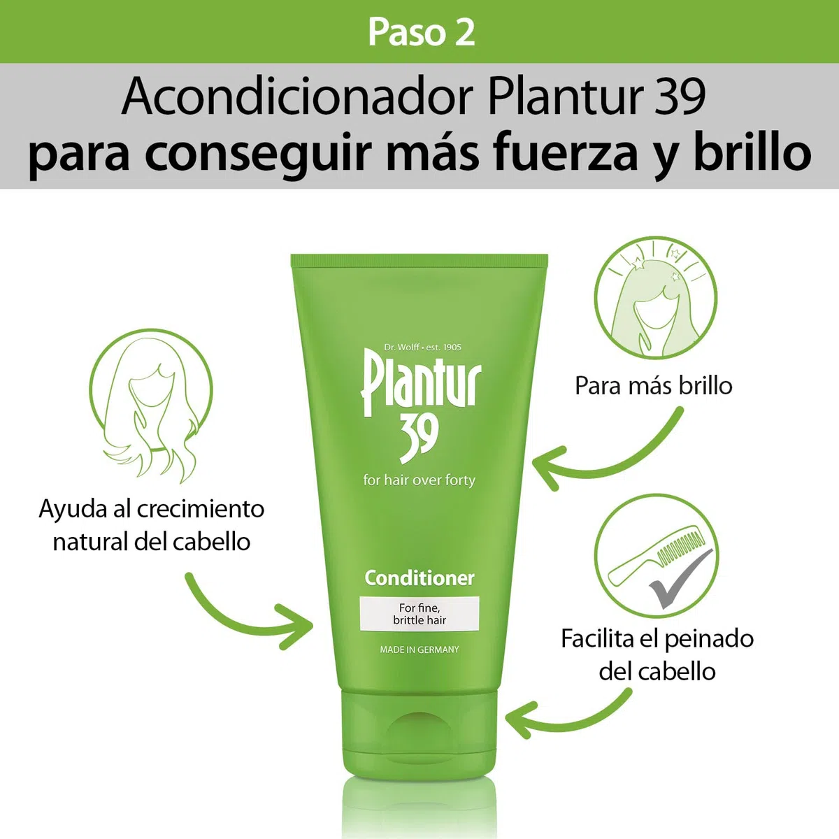 Plantur 39 Phyto Caffeine Shampoo y Conditioner I Champú Mujer con Cafeína 250 ml y Acondicionador 150 ml | Evita y Reduce la Anticaida Cabello | Para la Caida del Cabello Delgado y Frágil