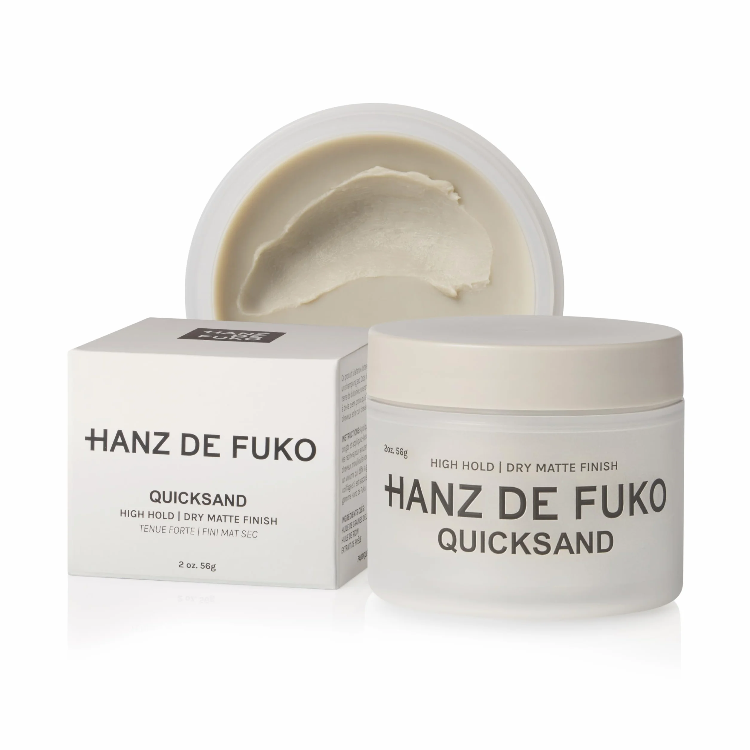 Hanz de Fuko Quicksand – Cera de peinado y champú seco premium – fijación fuerte, acabado ultra mate – 56 g