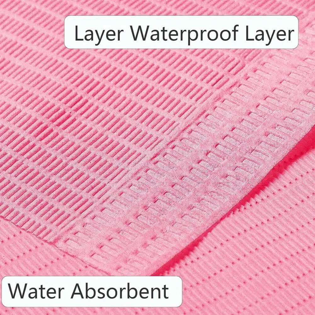 125 toallas de mesa desechables para decoración de uñas, 13 x 17 pulgadas, de papel impermeables para decoración de uñas, almohadillas limpias para tatuajes rosa