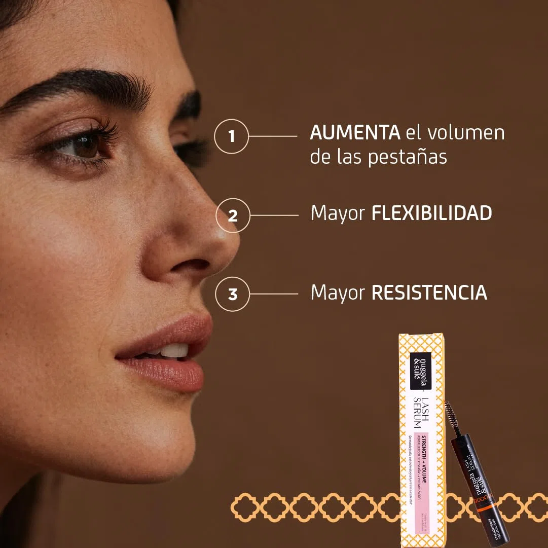 Nuggela & Sulé Lash Serum. Sérum de Pestañas de Doble Acción: Fortalecedor y Voluminizador. Con Extracto de FO-TI. Demostrado Mediante Estudio Clínico. 5 ml + 5 ml