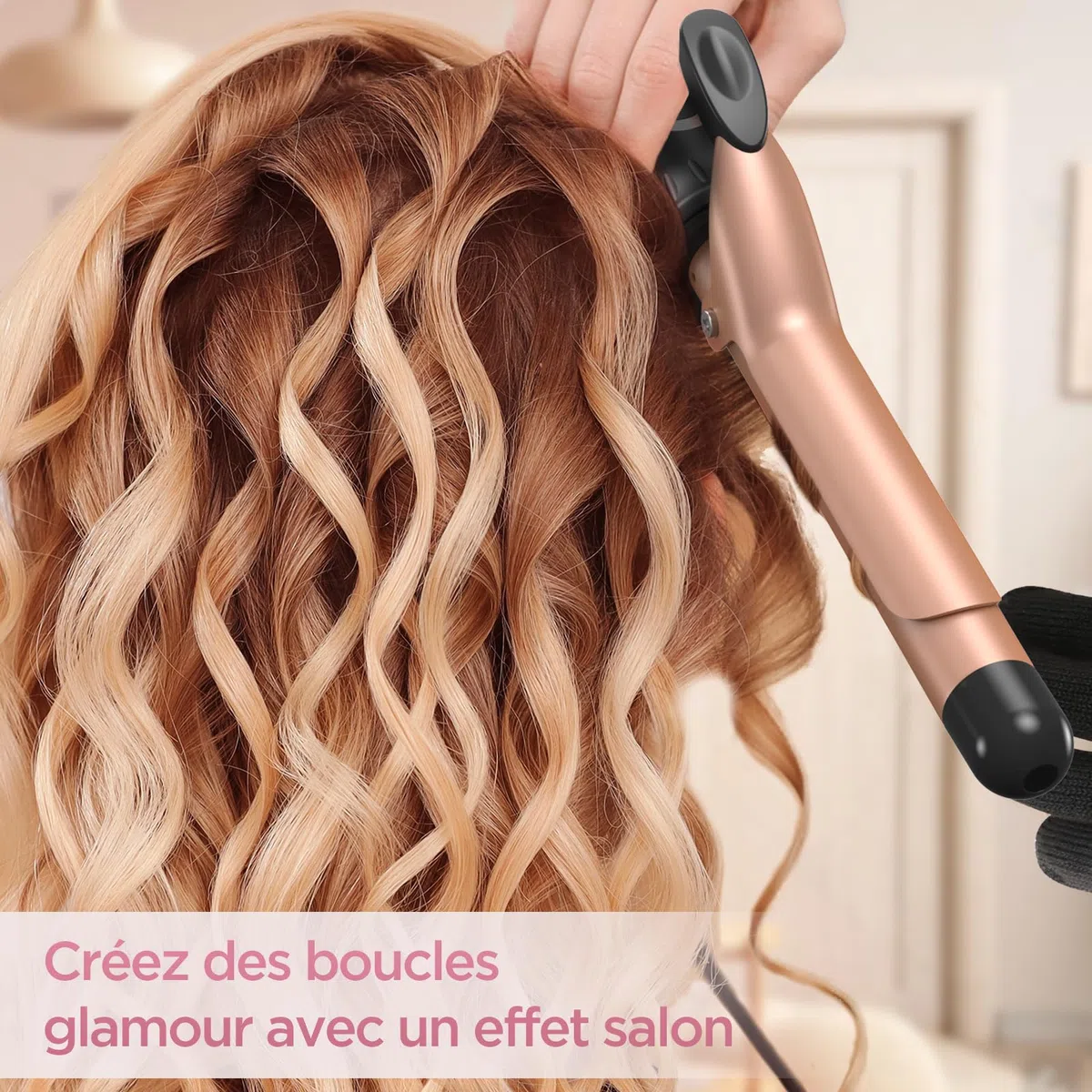 BESTOPE MIX 25 mm Rizador de Pelo Multi-Temperatura, Ondas y Rizos Grandes, Calentamiento Rápido Con Control Preciso de Temperatura Cada Cinco