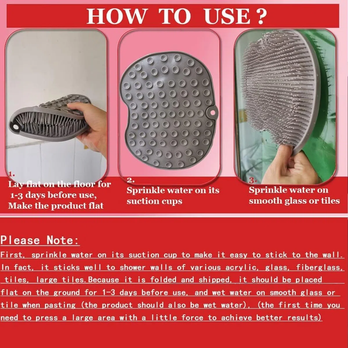 Almohadilla de lavado de baño exfoliante de espalda, limpiador de espalda de baño, ventosa montada en la pared, almohadilla de masaje exfoliante de silicona para ducha