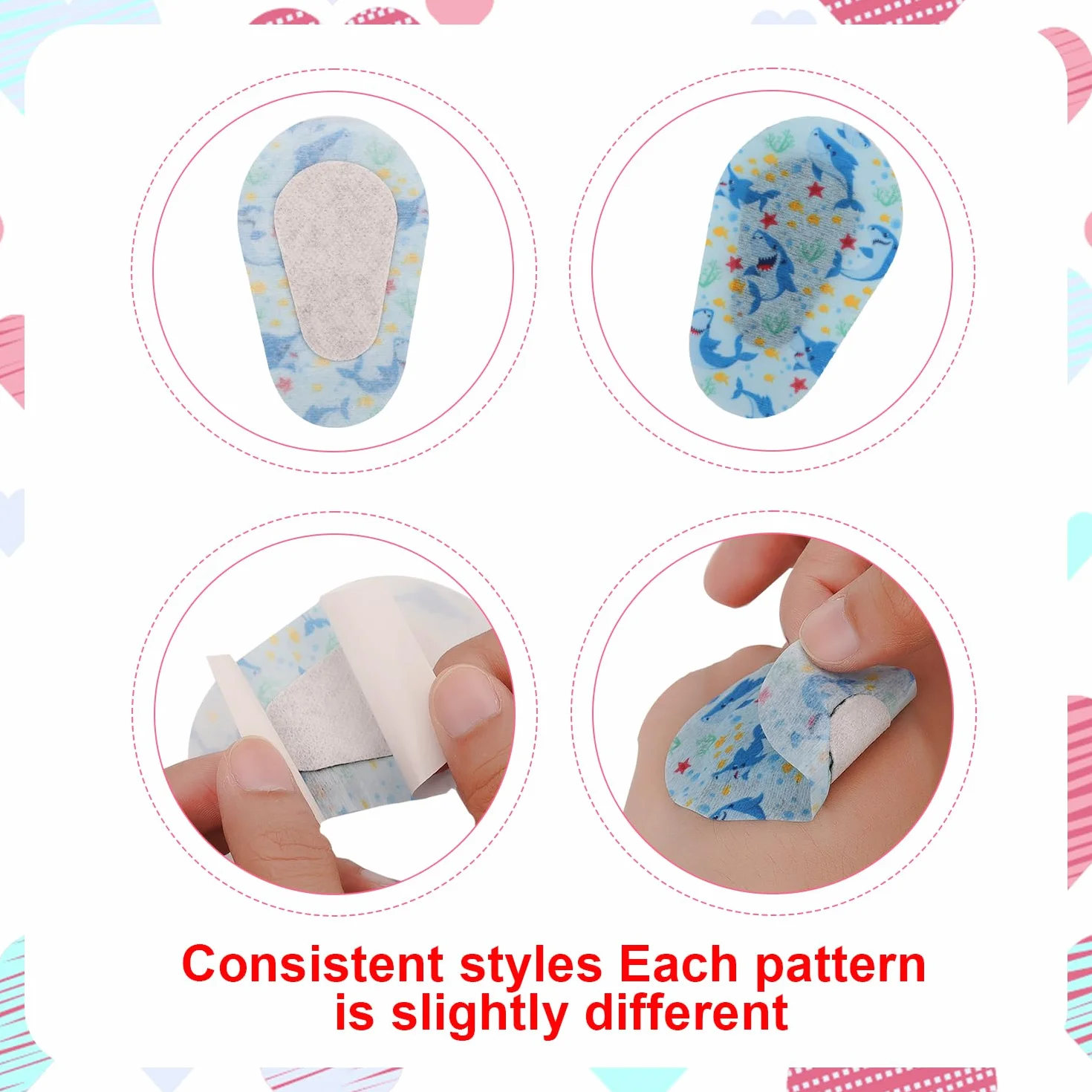 90 Piezas de parches para los ojos para niños, parche adhesivo para los ojos para niños Parche adhesivo para los ojos de algodón que bloquea la luz de verano para niños (9 Estilos)