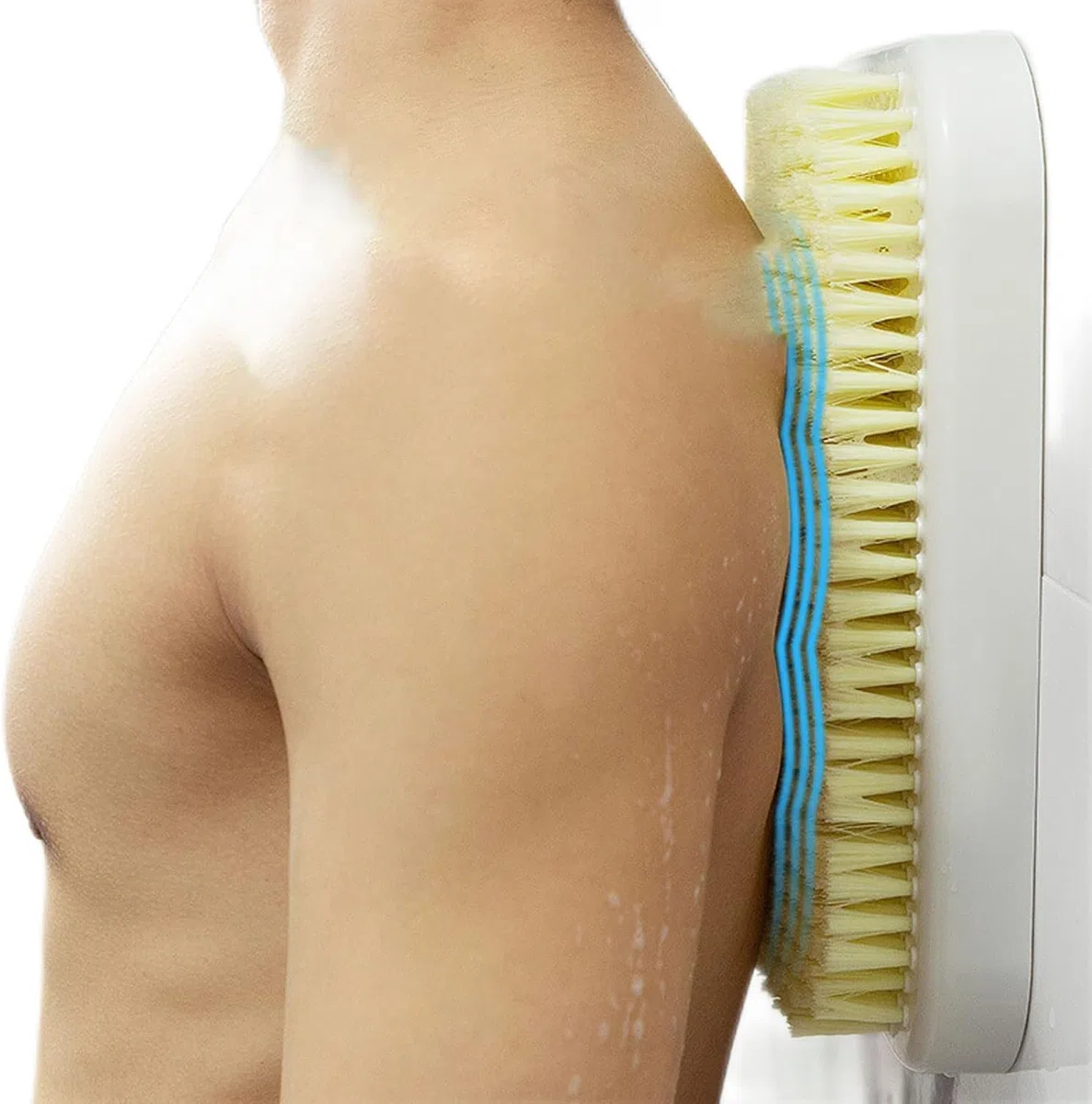 Depurador de espalda de pared, limpiador de espalda para ducha, cepillo de baño de barro para fregar la espalda colgada en la pared, exfoliante y mejora la salud de la piel, adecuado para hombres y