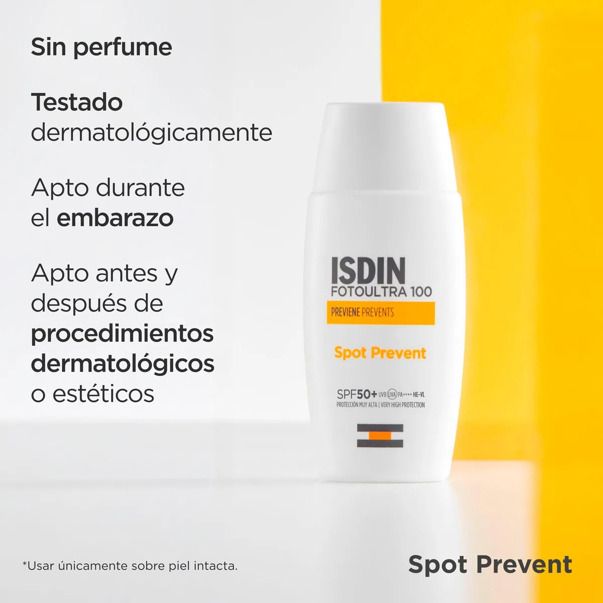 ISDIN Fotoultra 100 Fotoultra Spot Prevent SPF 50+ Protector Solar Facial Que Ayuda A Prevenir Manchas Solares Con Alta Protección UVB/UVA, Crema Solar Que Protege, Previene Y Unifica El Tono -50 ml