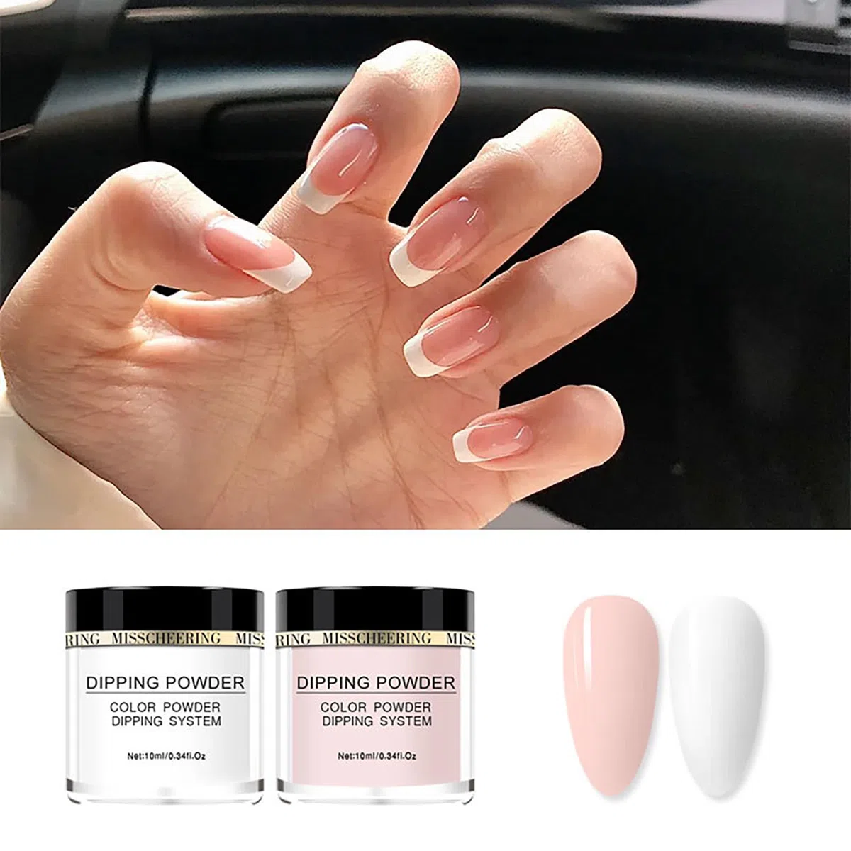 6 Colores Kit de Polvo de Inmersión de Uñas, con Cepillo para Polvo, para Arte de Uñas Francesa Manicura DIY Salon Kit, Regalo para Niñas y Mujeres, #011