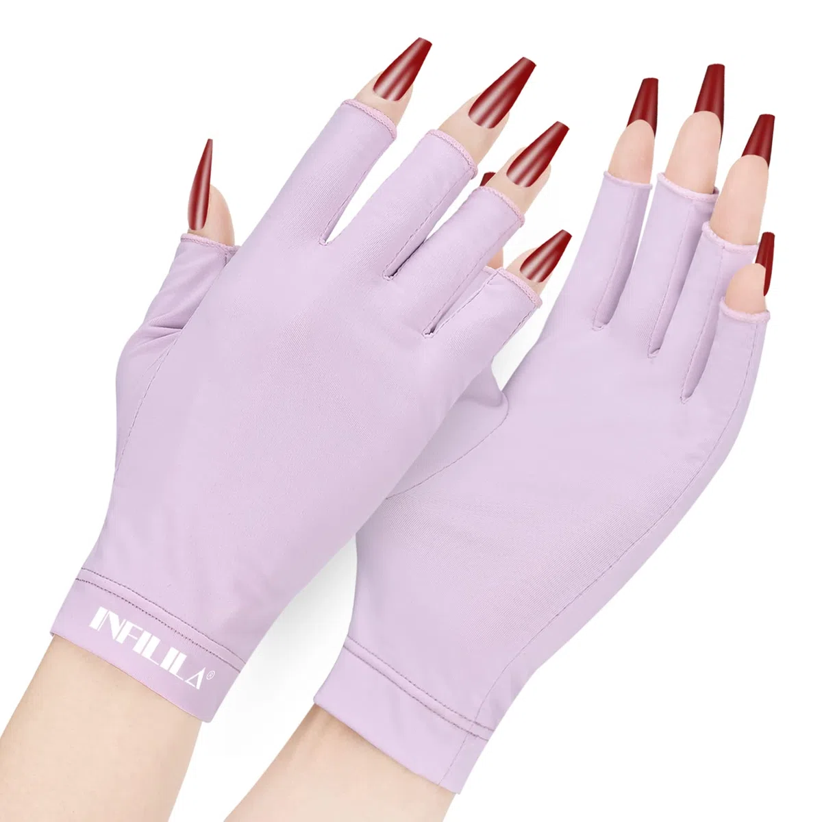 INFILILA - Guantes UV para uñas, guantes anti luz UV para uñas de gel, guantes profesionales de protección UV UPF 99+ para manicura de gel, cuidado de la piel, guantes sin dedos para proteger las