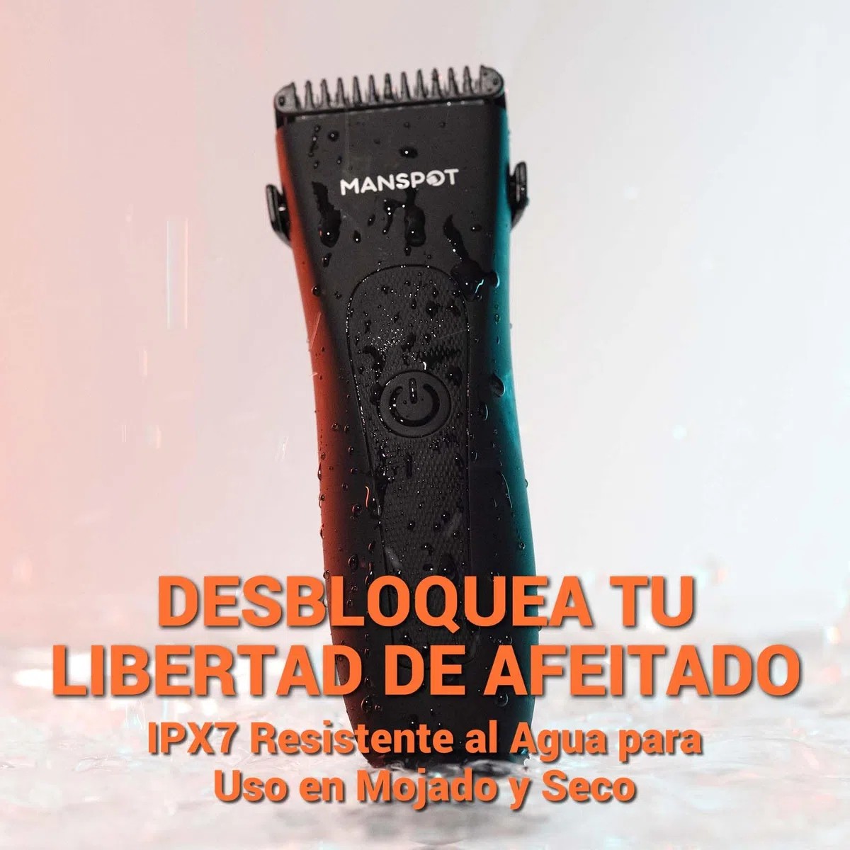 MANSPOT Afeitadora Corporal Masculina, Depiladora Corporal Hombre con Cuchilla de Cerámica Desmontable, IPX7 Resistente al Agua, Seco y Húmedo, para Axilas, Pecho, Piernas y Genitales