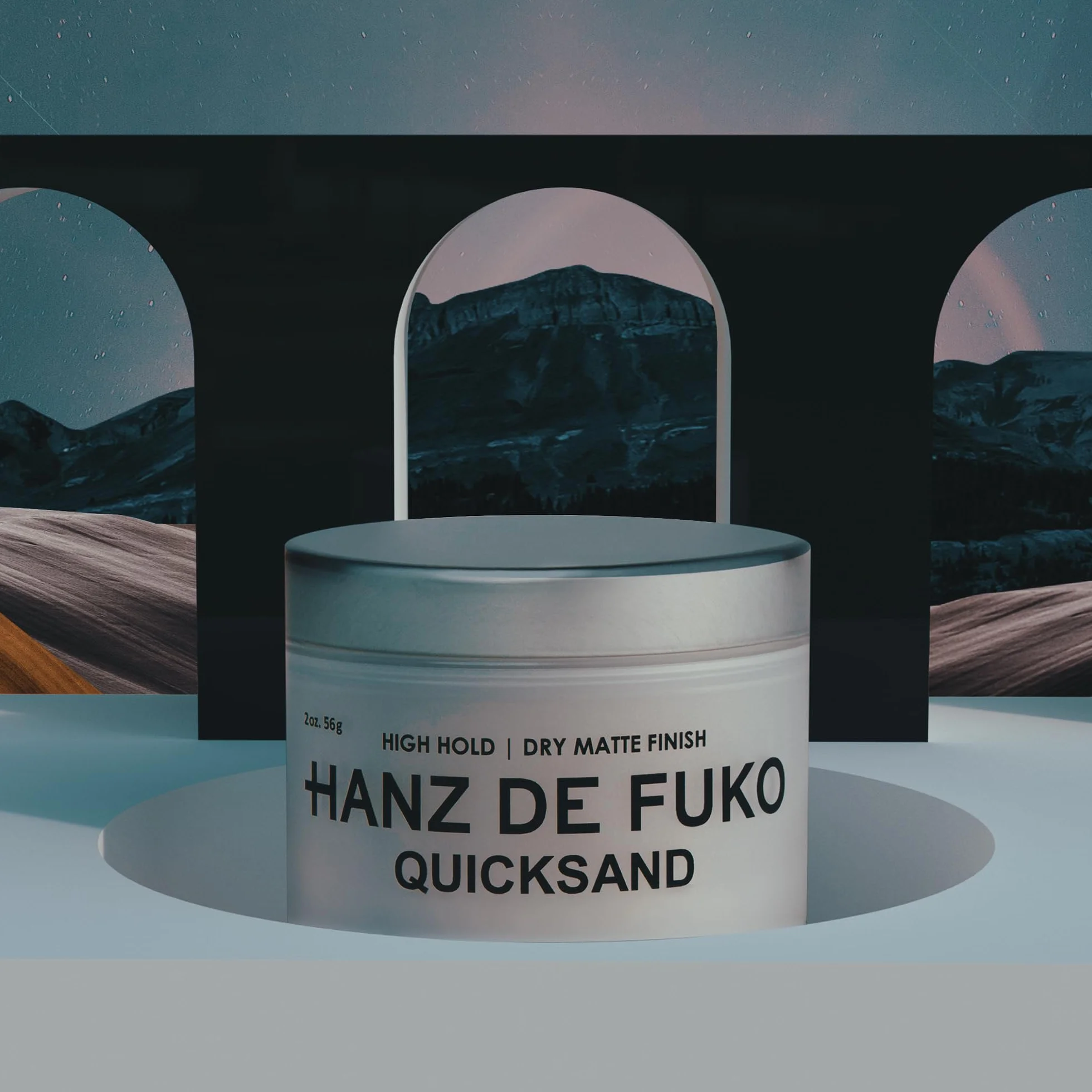 Hanz de Fuko Quicksand – Cera de peinado y champú seco premium – fijación fuerte, acabado ultra mate – 56 g