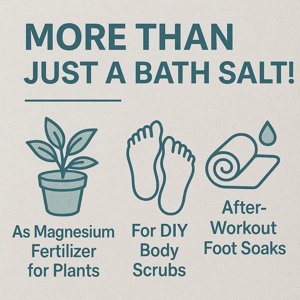 GiDeli Epsom Sal de baño de sulfato de magnesio de 5 kg de calidad farmacéutica en un cubo - 100 % puro sal natural - Baño de pies - Cuidado de la piel - Baño de relajación (5 kg)