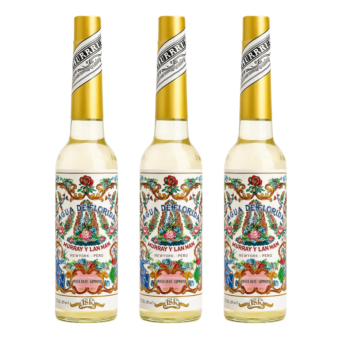 Agua de Florida 270 ml - Agua de Colonia - Murray & Lanman - Echo en Perú - Fragancia Clásica y Refrescante con Notas Cítricas y Florales - Pack Laborawi (3 x 270ml)