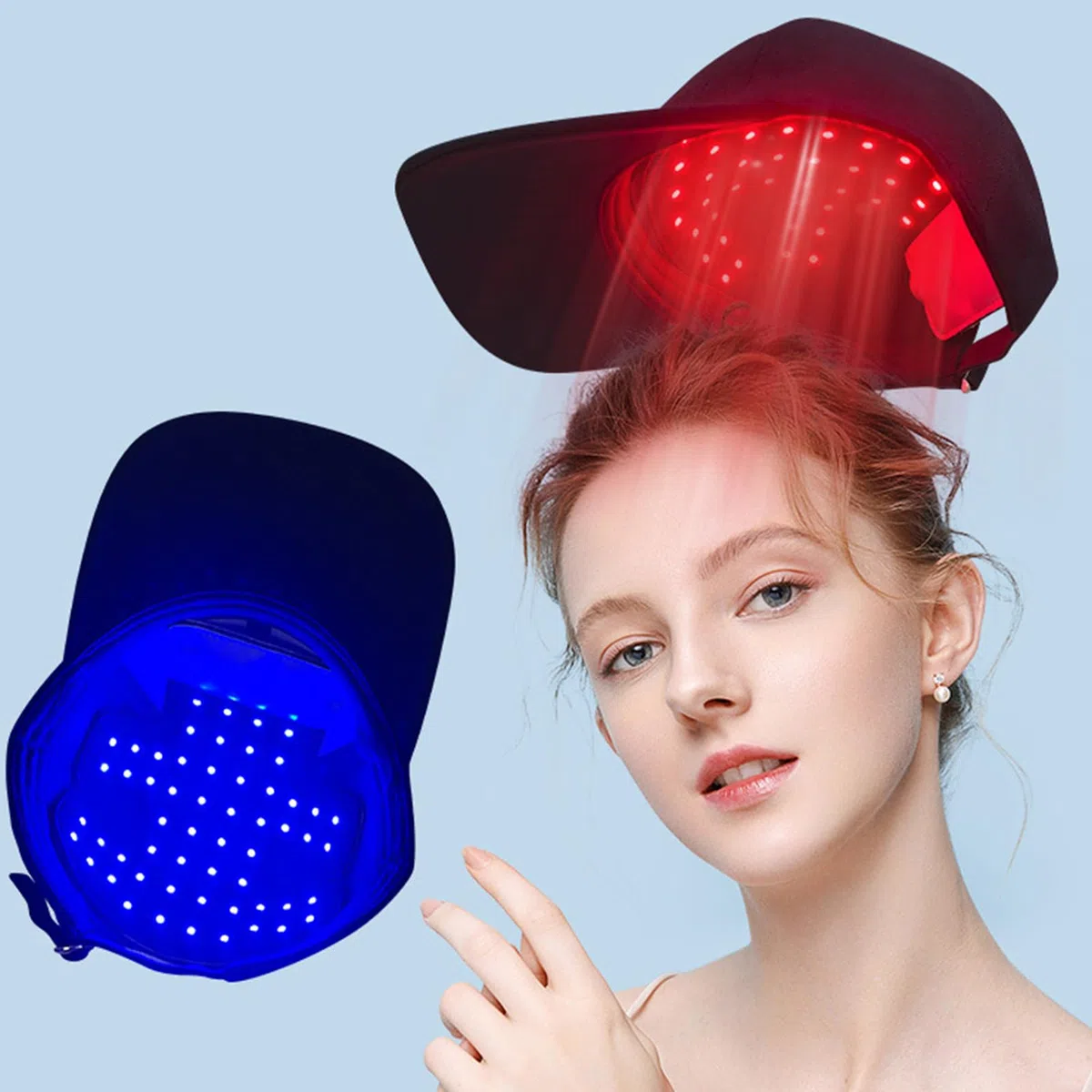 Tapa de terapia de luz para el crecimiento del cabello, tapa infrarroja de 5 V 260 W para evitar la alopecia, dispositivo de crecimiento del cabello evita la alopecia con luz LED para restaurar