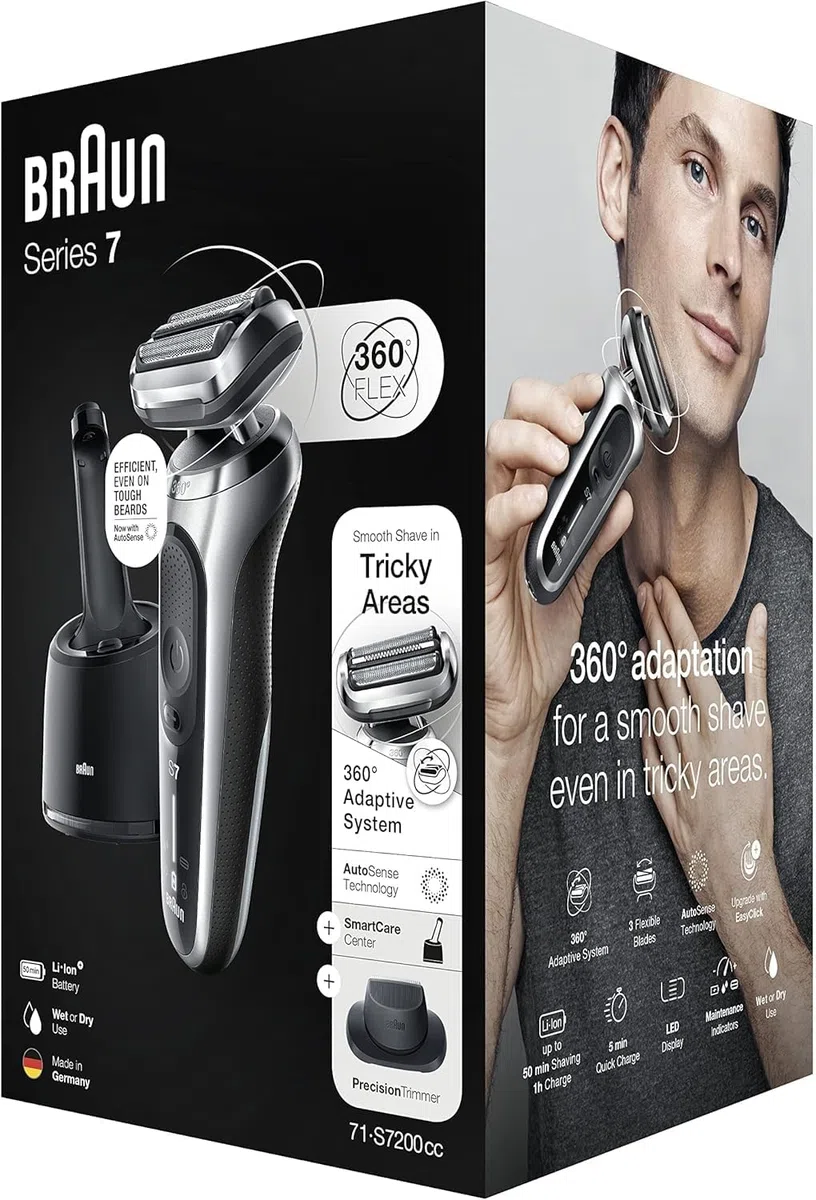 Braun Series 7 - Afeitadora eléctrica para hombre (60 minutos de autonomía, resistente al agua), color dorado